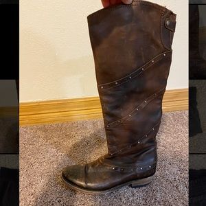 Liberty Black Leather Studded Boots